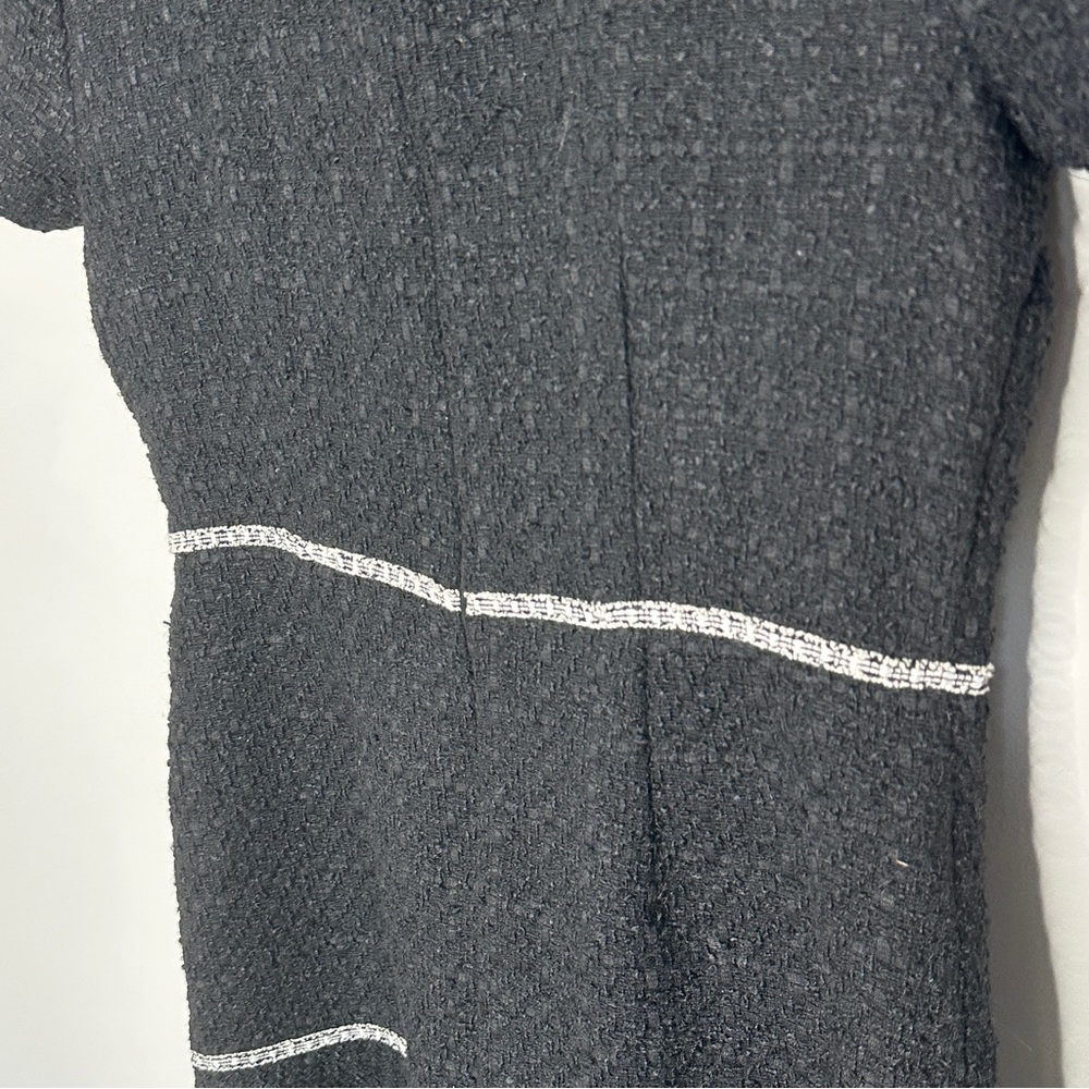 Ann Taylor Black Tweed Mini Dress with Contrast Trim - Picture 12 of 13
